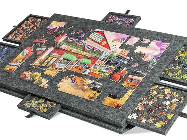 Lot 96-175779 - Puzzle Board with 2-in-1 Designed Stand &amp; Cover, Super Lightweight Felt Plateau Storage with 6 D...