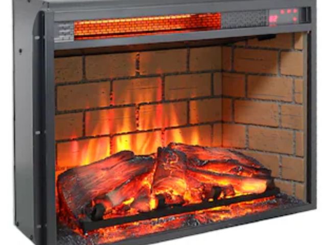 Lot 96-213937 - Bybafun 23-in W x 18.1-in H Black For TV Stand Electric Fireplace Insert
New 
Msrp $183.00