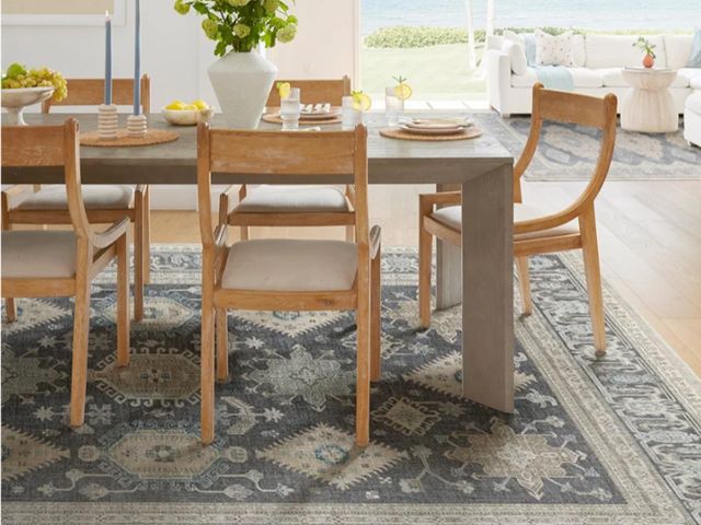 Lot 96-222102 - Washable Vintage Area Rug – Cambria Abalone, Stain-Resistant, Large Machine Washable Rugs for Living...