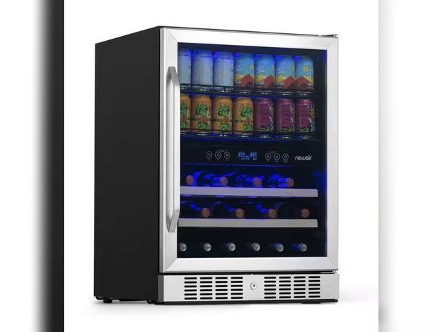 Lot 96-227726 - Premium 24 in. Dual Zone 20 Wine Bottles and 70 Cans Beverage and Wine Cooler w/ Customizable Shelve...