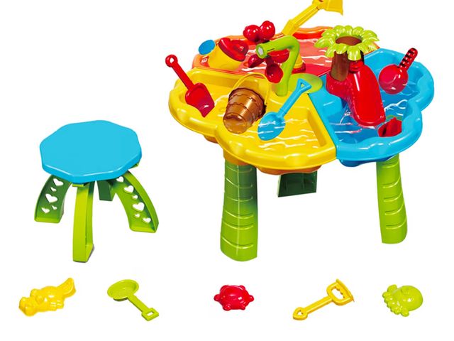 Lot 96-177374 - Toddler Sensory Sand &amp; Water Table with Chair | 3 in 1 Indoor &amp; Outdoor Summer Beach Toys fo...