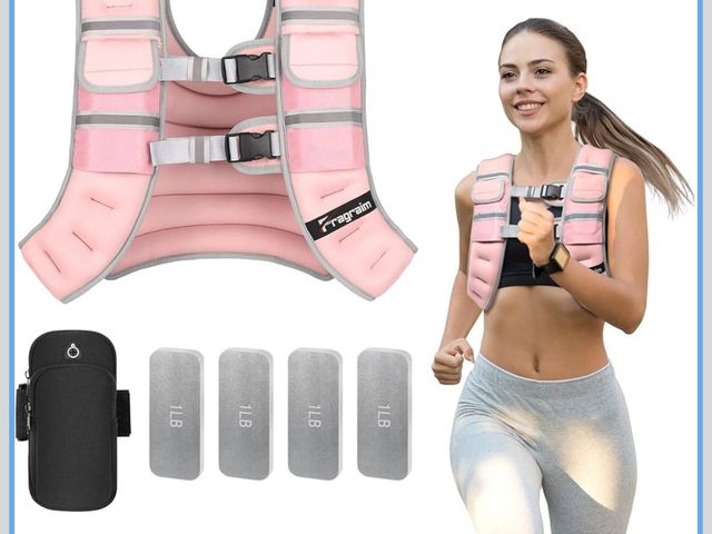 Lot 96-177930 - Fragraim Adjustable Weighted Vest for Women Men, 25 lb Weight Vest with Removable Iron Weights, Phon...