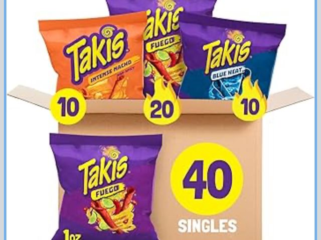 Lot 96-200401 - Takis 40 pc / 1oz Hero Variety Pack - Fuego, Blue Heat &amp; Intense Nacho Flavored Rolled Tortilla ...