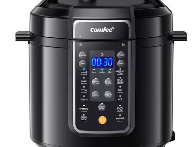 Lot 96-230747 - COMFEE' 12-in-1 Electric Pressure Cooker, 6 Quarts, Nonstick Pot New