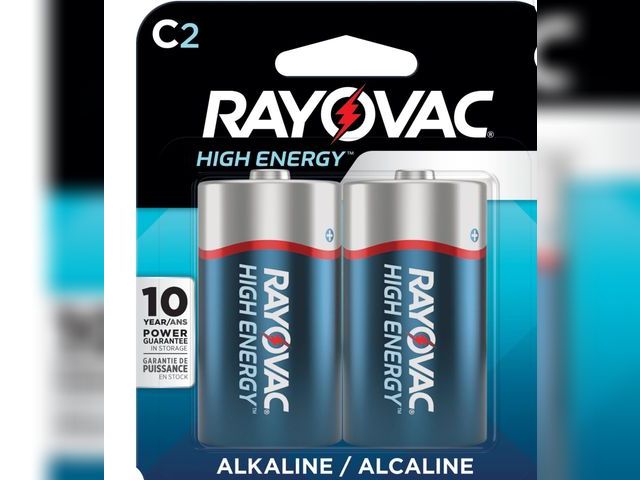 Lot 96-167358 - Rayovac High Energy C Batteries (2 Pack), Alkaline C Cell Batteries

New