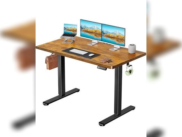 Lot 96-187995 - Marsail Electric Standing Desk with One-Piece Desktop,55 x 30 inch Height Adjustable Office Gaming C...