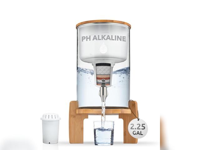 Lot 96-164418 - pH Recharge Glass Alkaline Water Filter Dispenser - Countertop Water Filter System - Purifier Pitche...