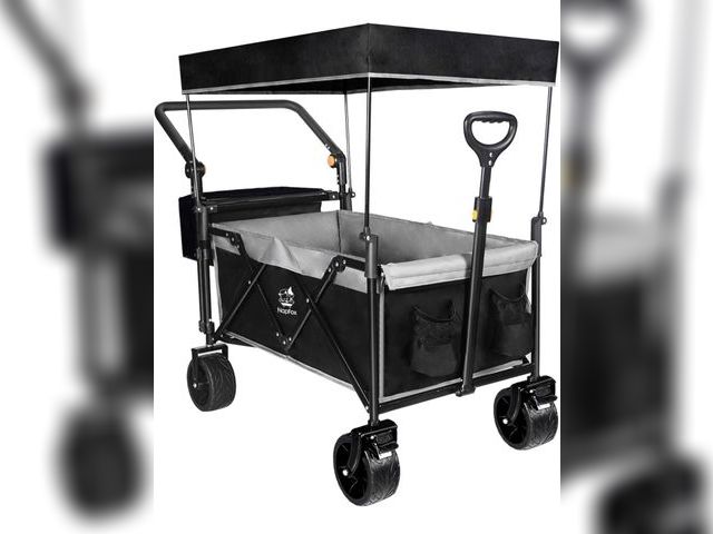 Lot 96-180504 - Napfox Collapsible Wagon Heavy Duty Wagons Carts Foldable with Removable Canopy, Foldable Wagon Cart...