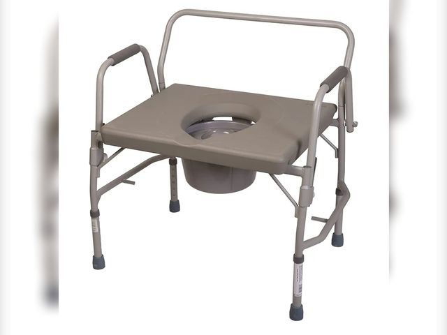 Lot 96-159340 - DMI Bedside Commode, Portable Toilet, Commode Chair, Raised Toilet Seat with Handles, Holds up to 50...