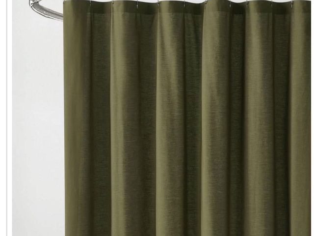 Lot 96-211917 - Brooklyn Loom Solid Cotton Percale Olive Green 72 in. W × 72 in. L Shower Curtain
New