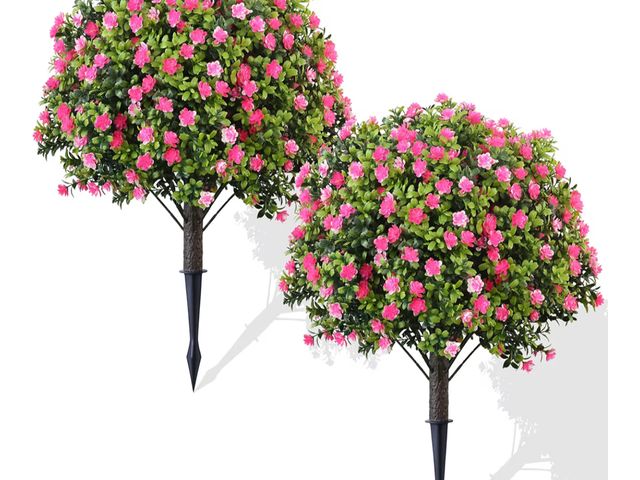 Lot 96-181011 - EasyFlora
Artificial Topiary Trees with Pink Flowers, 2 Set of 27 Inches High,UV Resistance, Fake Fl...