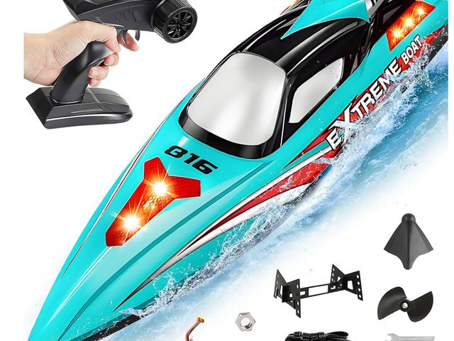 Lot 96-164377 - BEZGAR RC Boat, 18 inch Big Brushless Remote Control Boat for Adults and Kids, 55 KPH Large Fast RC ...