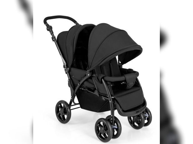 Lot 96-190156 - Costway Double Stroller Foldable Baby Twin Lightweight Travel Stroller Infant Pushchair Black MSRP $...