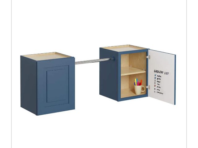 Lot 96-145235 - Greenwich Valencia Blue 23 in. H x 58 in. W x 12 in. D Plywood Laundry Room Wall Cabinet andPole ext...