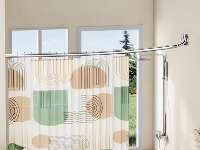Lot 96-211573 - Bonpally Curved Shower Curtain Rod for Bathroom, 40-72 Inches Adjustable Curved Shower Rod, 0.9MM Ru...