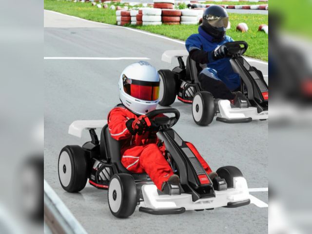 Lot 96-198212 - 24V Electric Pedal Go Kart Kids Licensed Audi Adjustable Ride On Racing Toy with LED Lights and Horn...