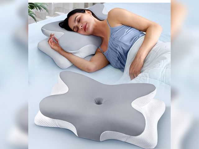 Lot 96-190327 - Effective Pain Relief Cervical Neck Pillow for Sleeping, Ergonomic Cooling Side Sleeper Pillow for N...