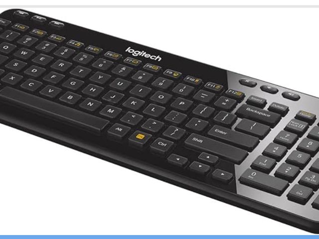 Lot 96-177910 - Logitech K360 Wireless USB Desktop Keyboard — Compact Full Keyboard, 3-Year Battery Life (Glossy Bla...