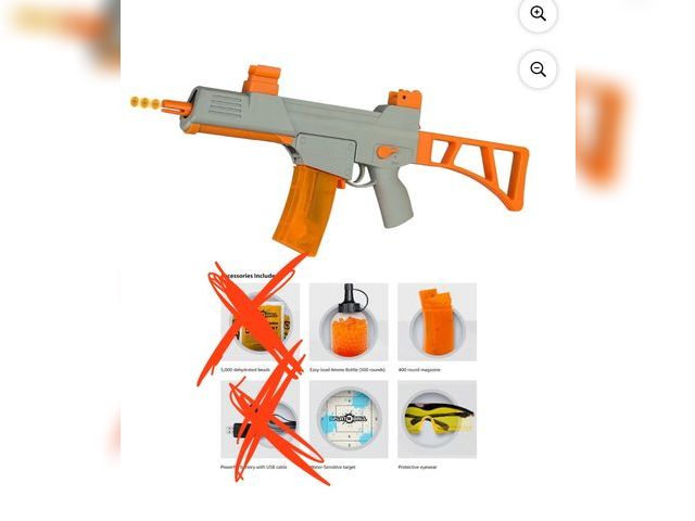 Lot 96-167299 - SplatRBall Full and Semi Auto Electric Rechargeable Soft Water Bead Gel Ball Blaster Kit Gray / Oran...