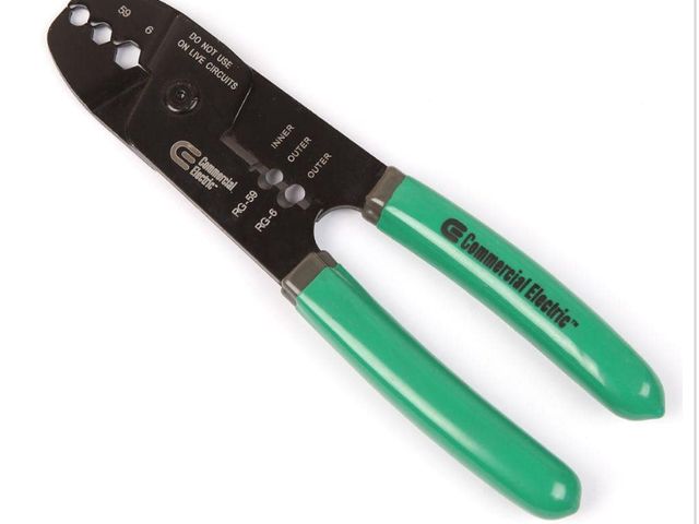 Lot 96-165468 - Commercial Electric Coaxial Cable Strip and Crimp Tool New