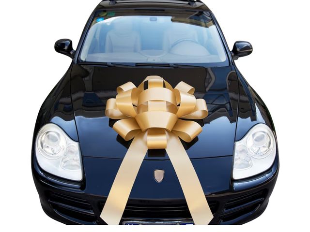Lot 96-188003 - 30" Giant Car Bow - Golden | Big Gift Wrapping Bow with Non Scratch Magnet Base for Large Gift Decor...