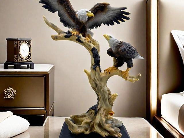 Lot 96-164337 - 16.3 Inch Eagle Statue Resin Eagles Sculpture Frgurine Gift for Home Decor Office Living Room Deskto...