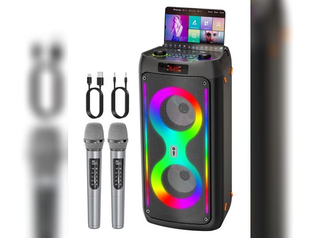 Lot 96-176037 - JAPOUCA
Karaoke Machine for Adults, Portable Bluetooth Speaker with 2 Wireless Microphones, PA Syste...