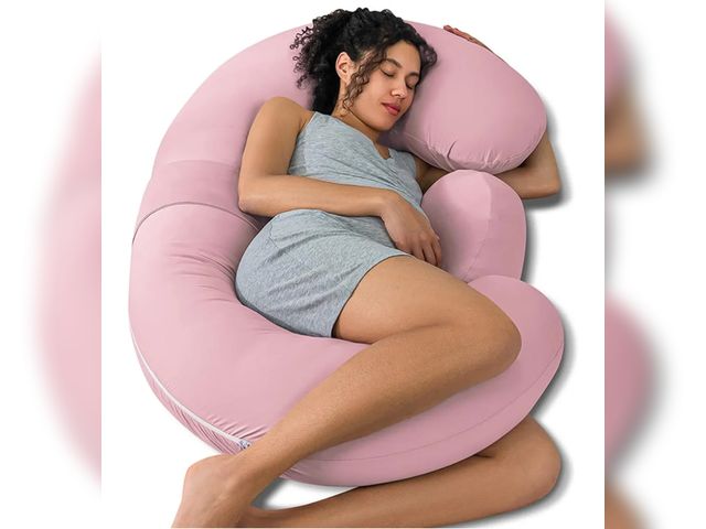 Lot 96-17015 - QUEEN ROSE Cooling Pregnancy Pillows, E Shaped Maternity Pillow for Sleeping, with Extra Wedge Pillo...