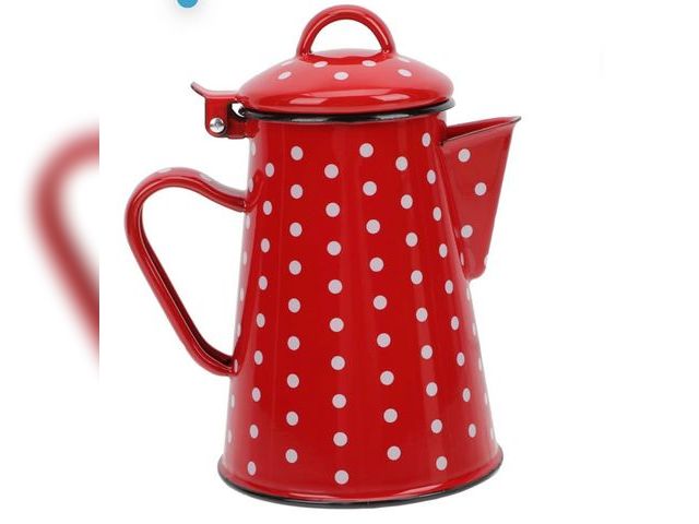 Lot 96-171002 - Enamel Coffee Kettle Vintage Stovetop Design Teapot for Induction Gas Stoves Ergonomic Smooth Spout ...