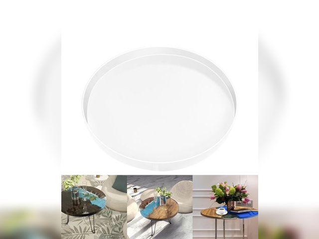 Lot 96-207086 - 24" Large Resin Table Molds,Large Resin Mold Round Silicone,Epoxy Table Mold for Charcuterie Board R...