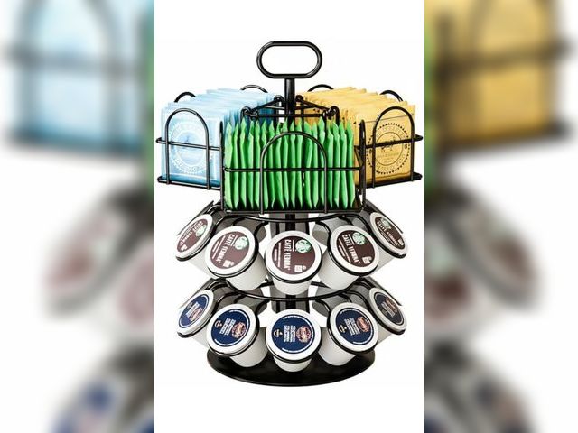 Lot 96-191130 - K Cup Coffee Pods Holder, Rotatable Coffee Pod Stands for 20 Pods &amp; 60 Tea Bags, Coffee Pod Orga...