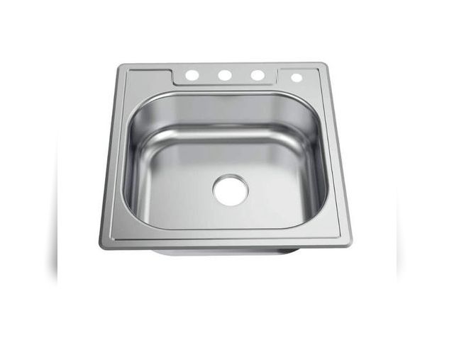 Lot 96-195111 - Glacier Bay25 in. Drop-in Single Bowl 22
Gauge Stainless Steel Kitchen Sink New