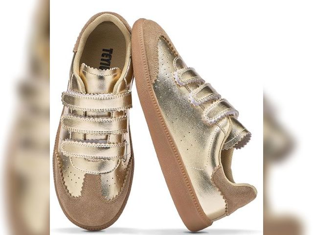 Lot 96-191151 - Sneakers for Women Lightweight Tennis Shoes Fashion Vegan Leather Hook &amp; Loop Sneakers Non-Slip ...