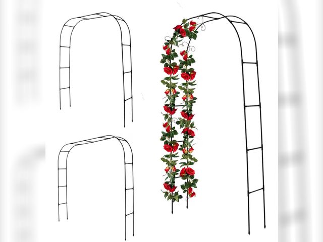 Lot 96-195179 - 7.9 Ft H x 4 Ft W Metal+PE Coated Pergola Arbor, Easy to Assemble 3 Sizes, for Various Climbing Plan...