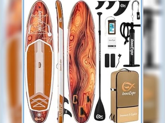 Lot 96-180367 - InnoExpo 11' Inflatable Stand Up Paddle Boards with Premium Accessories, Wide Stable SUP Paddle Boar...