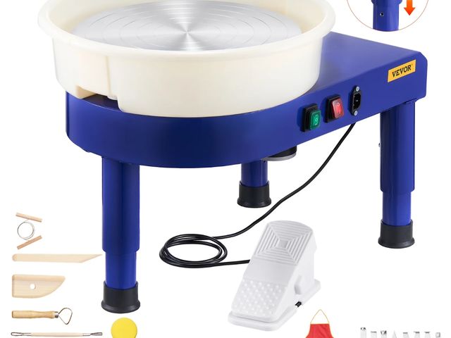 Lot 96-210715 - VEVOR Pottery Wheel, 14 in Ceramic Wheel Forming Machine, 60-300 RPM Speed Adjustable Foot Pedal, Ad...