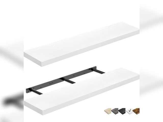 Lot 96-174476 - QEEIG Floating Shelves for Wall 35.4" Long - Wall Mounted Shelf Bathroom Kitchen Living Room Bedroom...