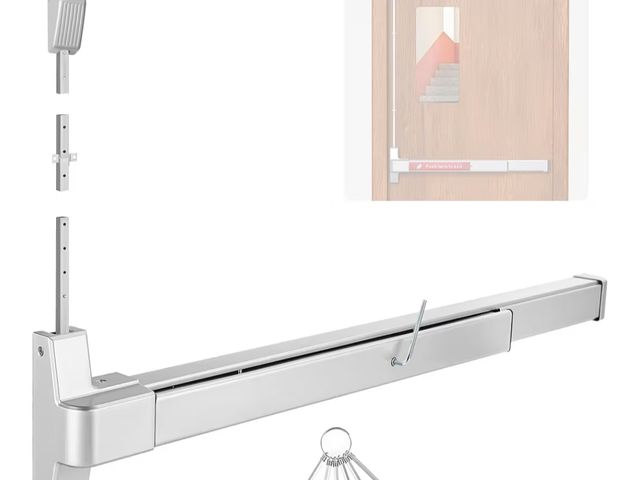 Lot 96-209935 - IRONWALLS Surface Vertical Rod Exit Device, 32in Commercial Door Push Bar Panic Device with Single P...