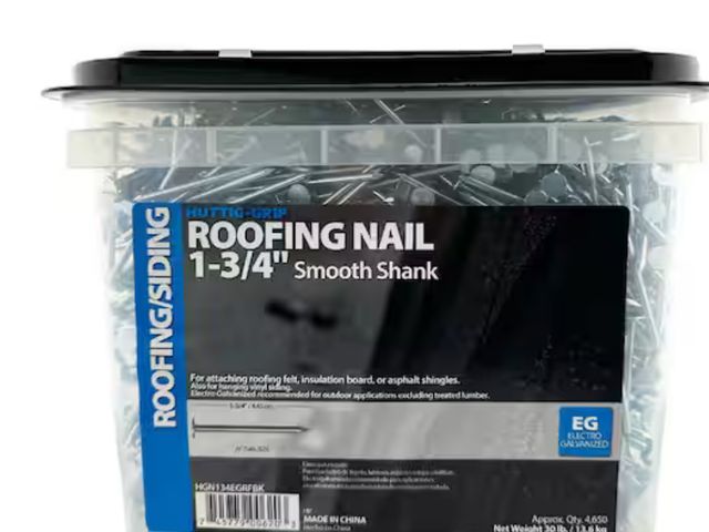 Lot 96-165912 - 1-3/4 in. x 11-Gauge Electro Galvanized Roofing Nail Estimated around 4,650 nails 

New