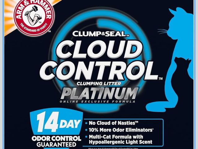 Lot 96-176450 - Arm &amp; Hammer Cloud Control Platinum Cat Litter, Hypoallergenic, Dust-Free, Multi-Cat, 14-Day Odo...
