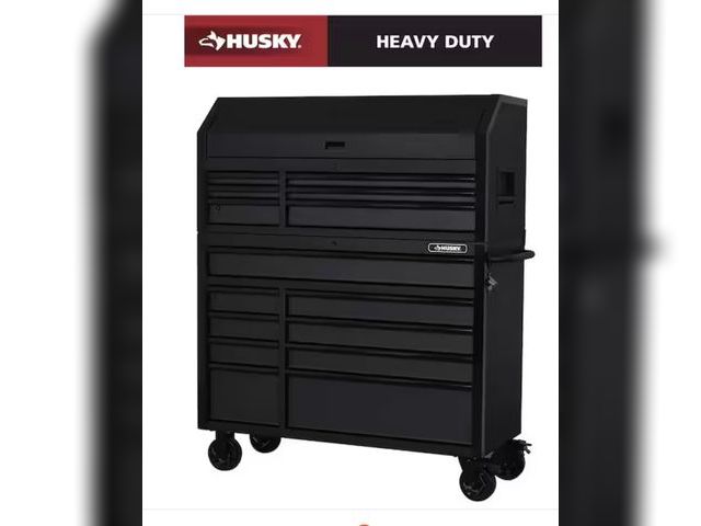 Lot 96-232395 - Husky Tool Storage 52 in. W x 20 in. D Heavy Duty Rolling Tool Chest Combo in Matte Black MSRP $1098...
