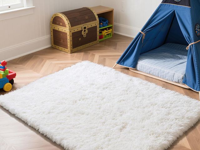 Lot 96-190366 - Fluffy Rug Shaggy Area Rug, White Area Rugs for Bedroom, Small Bedside Rug, Soft Fluffy Shaggy Entry...