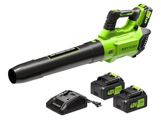 Lot 96-176007 - SEYVUM 40V Leaf Blower Cordless 600CFM, Electric Blower with Two Upgrade 40V 2.5Ah Battery &amp; Cha...