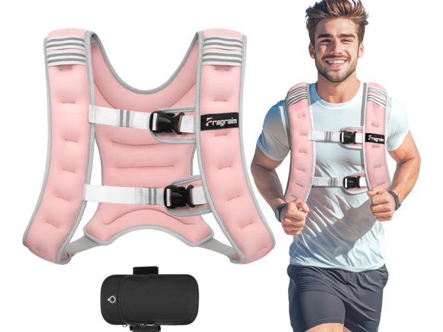 Lot 96-177274 - Fragraim Weighted Vest for Women Men  25lbWeight Vest with Reflective Stripe, Detachable Phone Pouch...