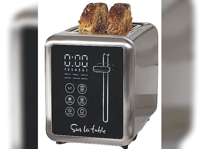 Lot 96-180841 - Sur La Table 2-Slice Touchscreen Toaster - Digital LED Display with 7 Browning Levels, Wide Slots fo...