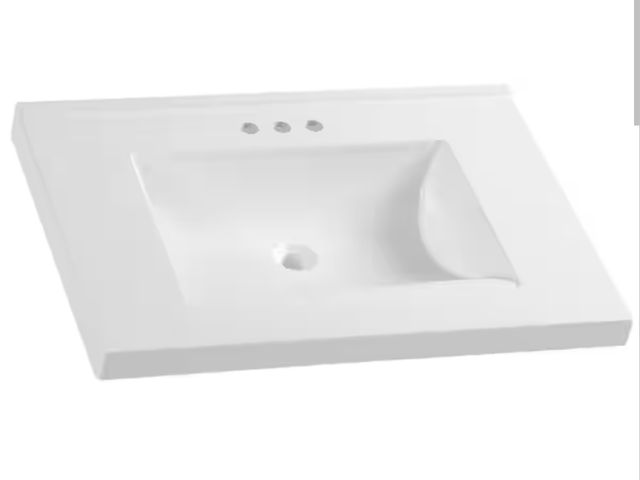 Lot 96-164913 - Glacier Bay
31 in. W x 22 in. D Cultured Marble White Rectangular Single Sink Vanity Top in White Ne...