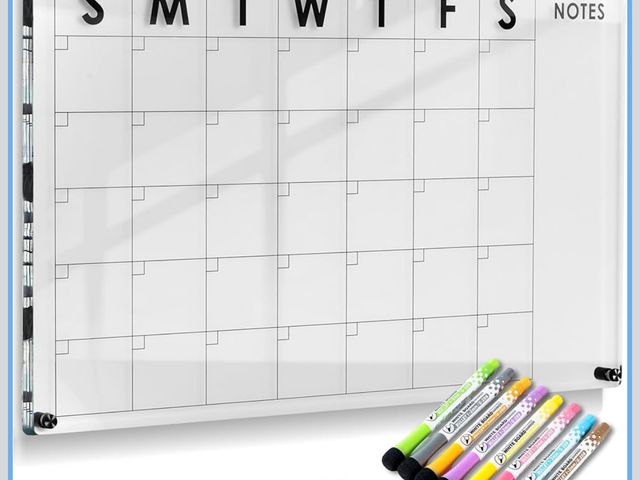 Lot 96-180599 - Oversize Premium Acrylic Calendar for Wall | Ultra-Thick Clear Dry &amp; Erase Board | Large 36"x24"...