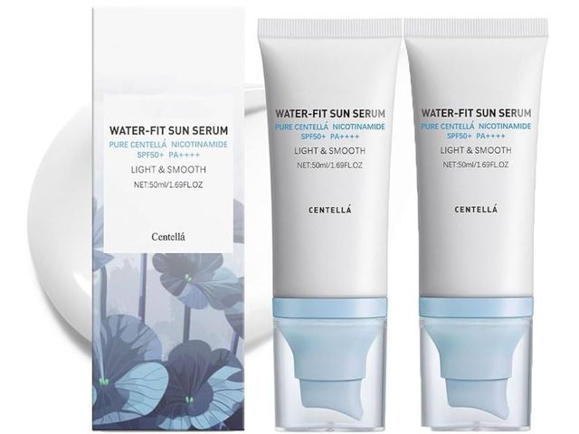 Lot 96-171015 - Sunscreen SPF 50,Centella Madagascar Hyalu Cica Water-Fit Sun Serum, Face Sun Screen Long-Lasting Pr...