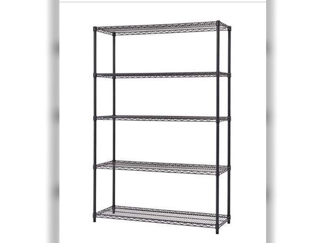 Lot 96-181994 - TRINITY Black Anthracite 5-Tier Steel Wire Shelving Unit (48 in. W x 72 in. H x 18 in. D) MSRP $149 ...