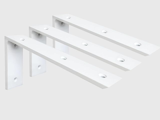 Lot 96-190573 - WINKER Countertop Support Bracket 3 Pack Heavy Duty 3/8" Thick Hidden L Shelf Bracket 18" x 8" x 2.5...